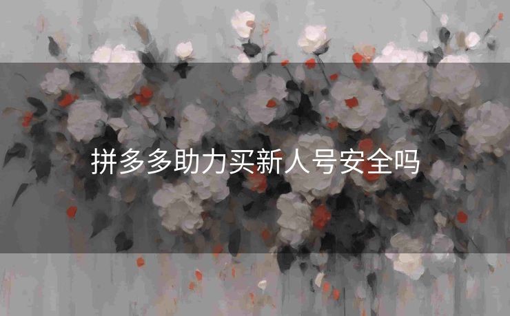 拼多多助力买新人号安全吗