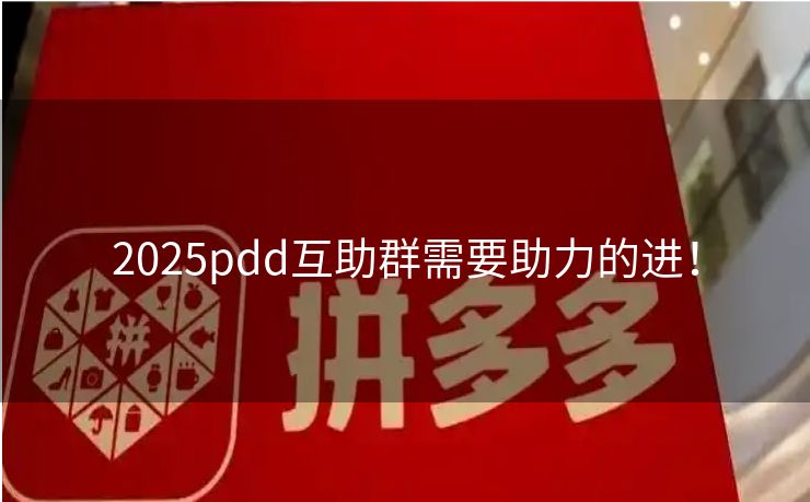 2025pdd互助群需要助力的进！