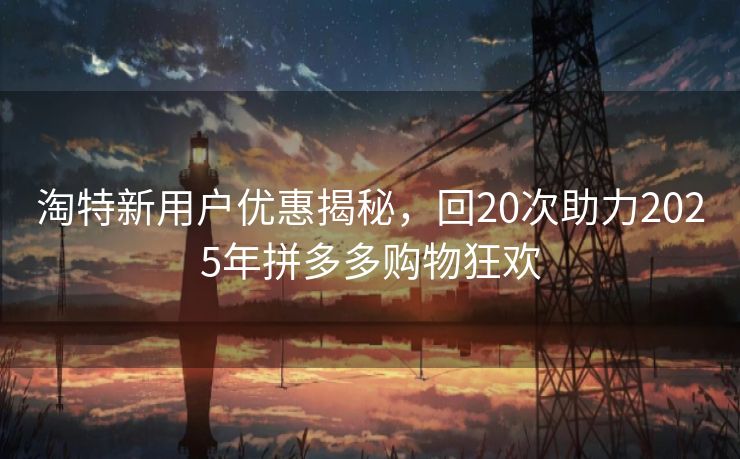 淘特新用户优惠揭秘，回20次助力2025年拼多多购物狂欢