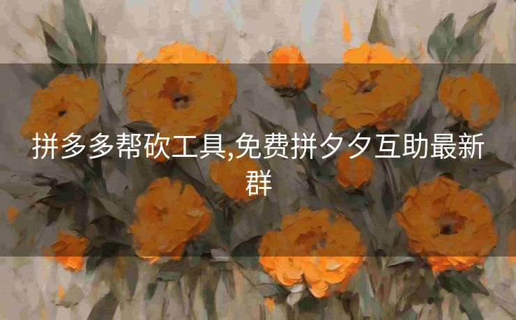 拼多多帮砍工具,免费拼夕夕互助最新群