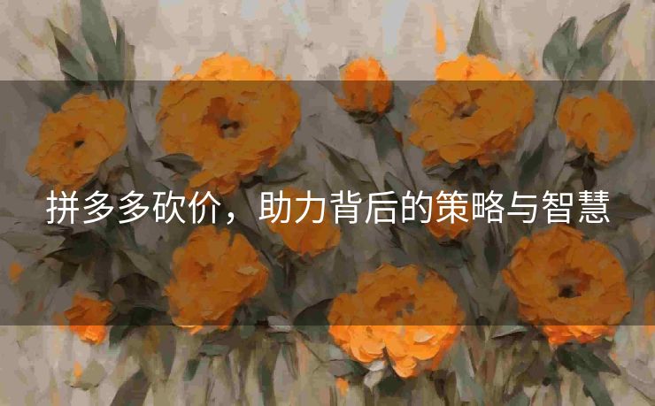 拼多多砍价，助力背后的策略与智慧