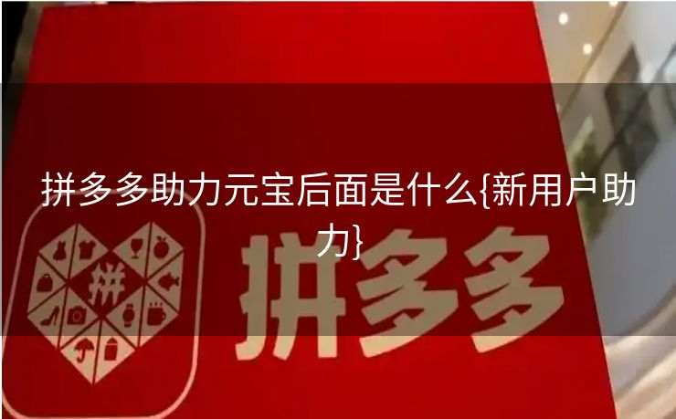 拼多多助力元宝后面是什么{新用户助力}