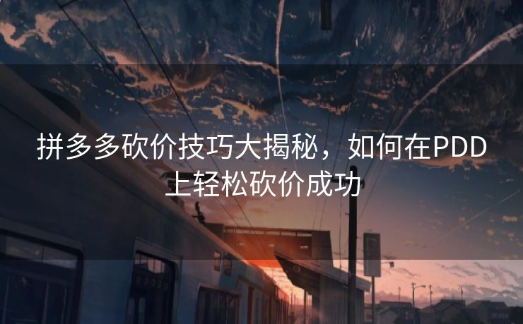 拼多多砍价技巧大揭秘，如何在PDD上轻松砍价成功