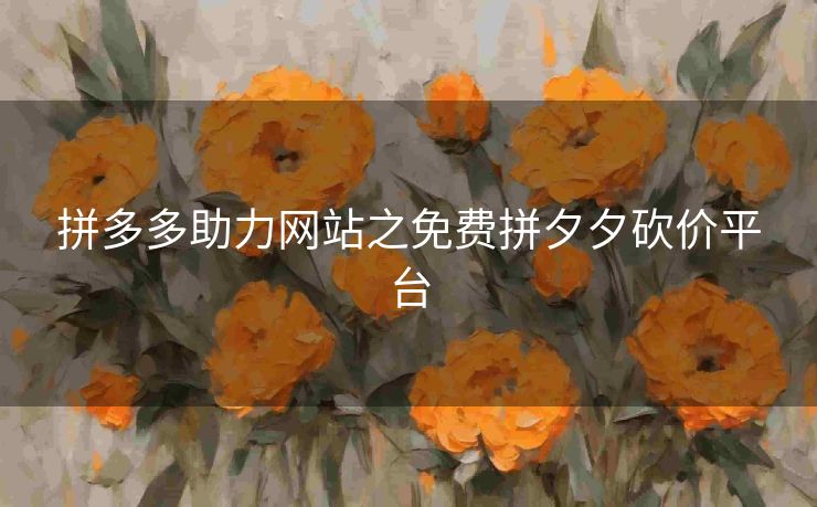 拼多多助力网站之免费拼夕夕砍价平台