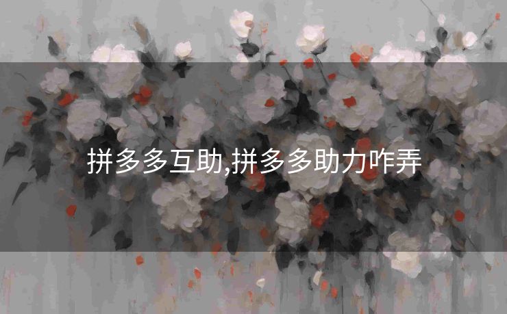 拼多多互助,拼多多助力咋弄