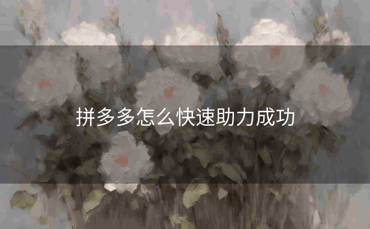 拼多多怎么快速助力成功