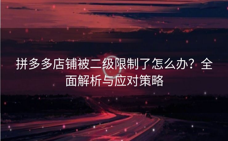 拼多多店铺被二级限制了怎么办？全面解析与应对策略