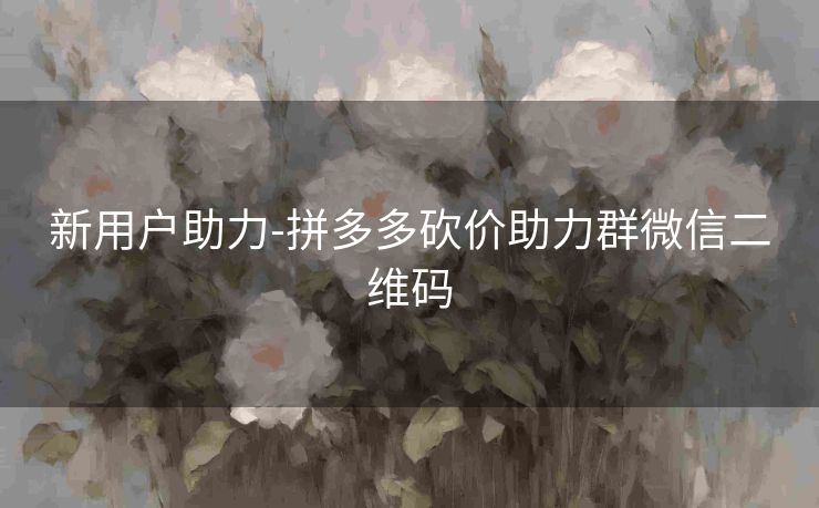 新用户助力-拼多多砍价助力群微信二维码