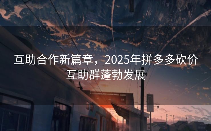 互助合作新篇章，2025年拼多多砍价互助群蓬勃发展