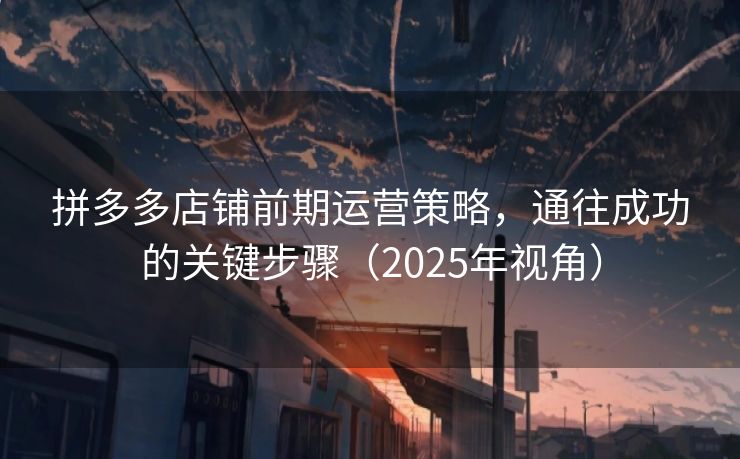 拼多多店铺前期运营策略，通往成功的关键步骤（2025年视角）
