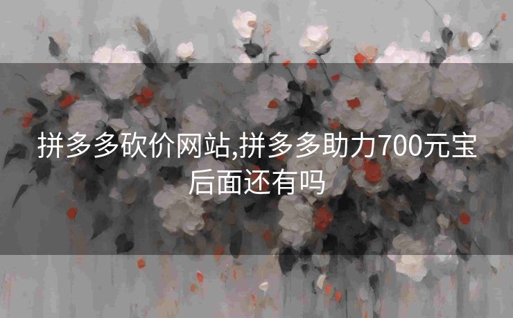 拼多多砍价网站,拼多多助力700元宝后面还有吗