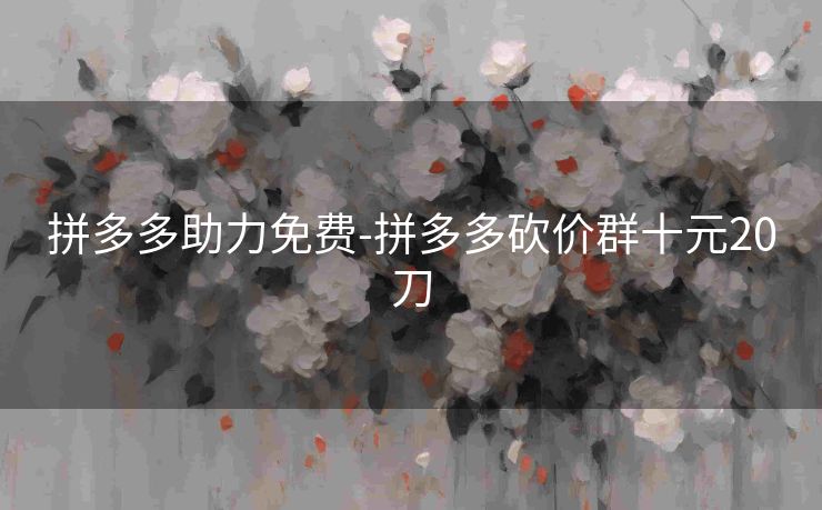 拼多多助力免费-拼多多砍价群十元20刀