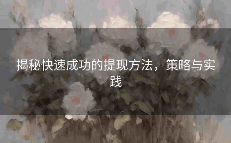 揭秘快速成功的提现方法，策略与实践