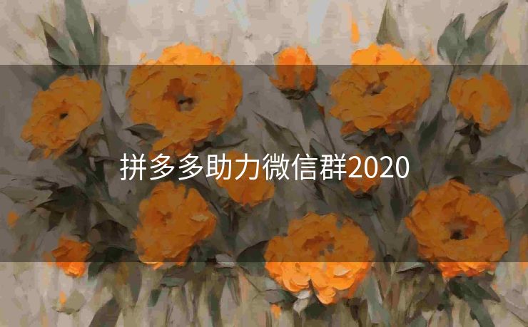 拼多多助力微信群2020