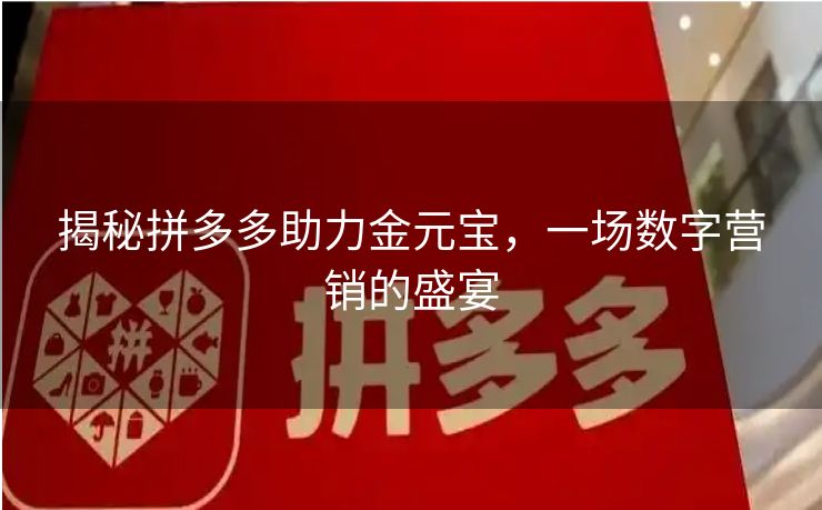 揭秘拼多多助力金元宝，一场数字营销的盛宴