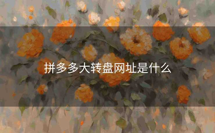 拼多多大转盘网址是什么