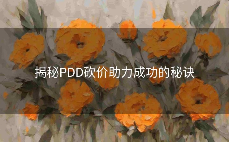 揭秘PDD砍价助力成功的秘诀