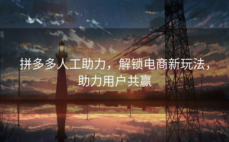 拼多多人工助力，解锁电商新玩法，助力用户共赢
