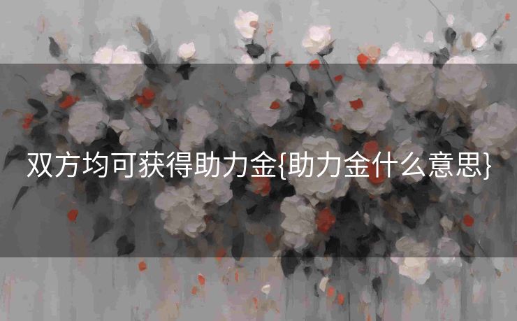双方均可获得助力金{助力金什么意思}