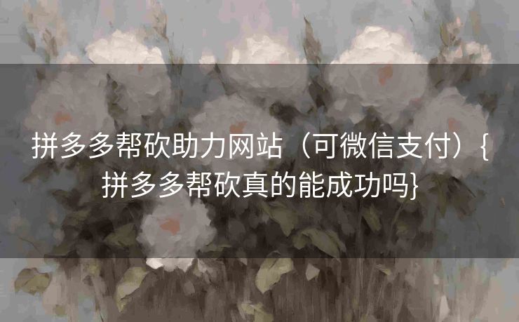 拼多多帮砍助力网站（可微信支付）{拼多多帮砍真的能成功吗}