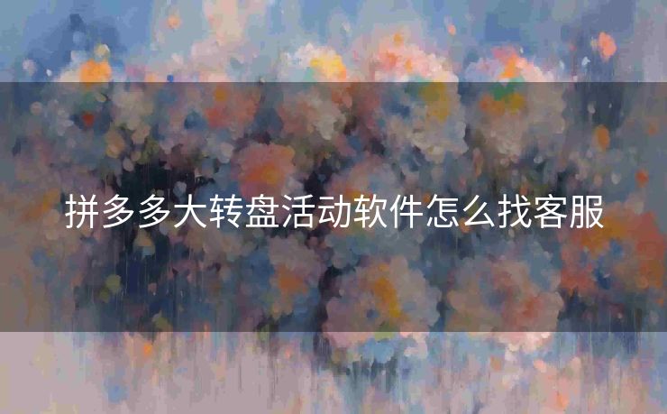 拼多多大转盘活动软件怎么找客服