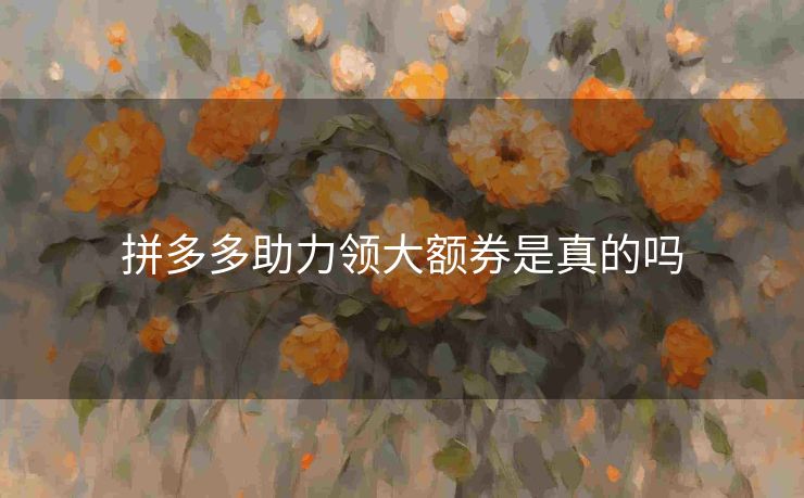 拼多多助力领大额券是真的吗