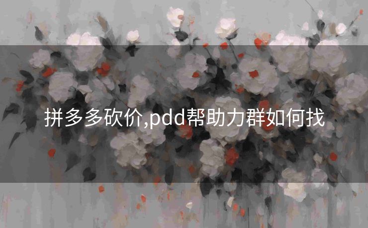 拼多多砍价,pdd帮助力群如何找
